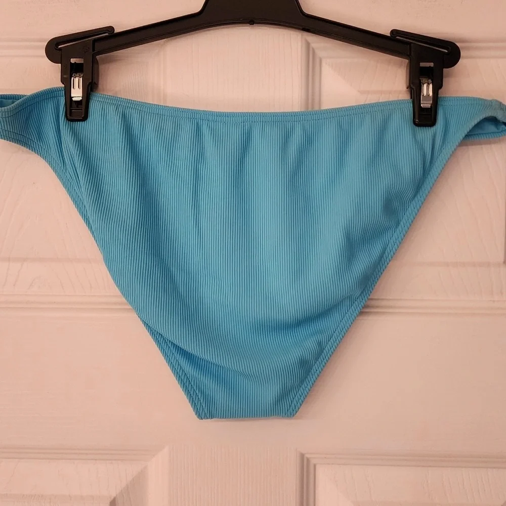 L*Space Camacho Ribbed Bikini Bottom Aquarius Blue Size XL